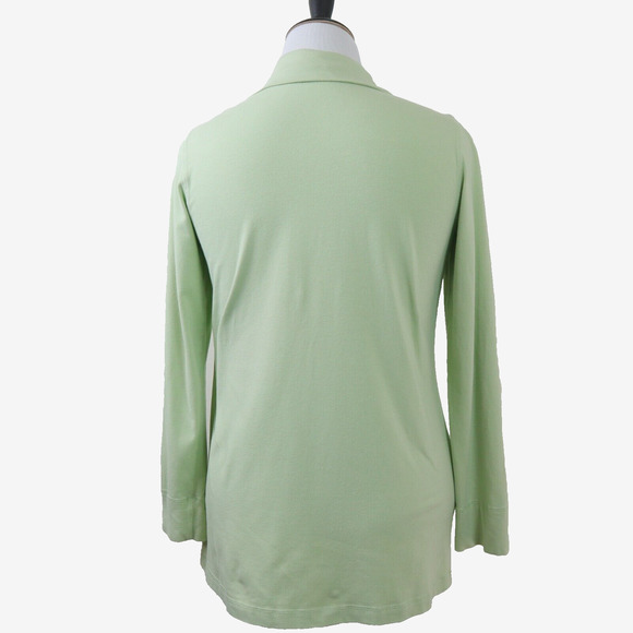 Eileen Fisher Size S Organic Cotton Jersey Zip Jacket Light Green - Picture 4 of 12